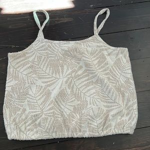 Loft beige palm print top